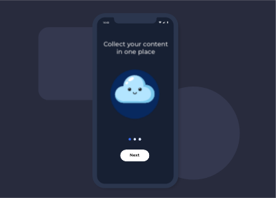 Animated mobile onboarding screens