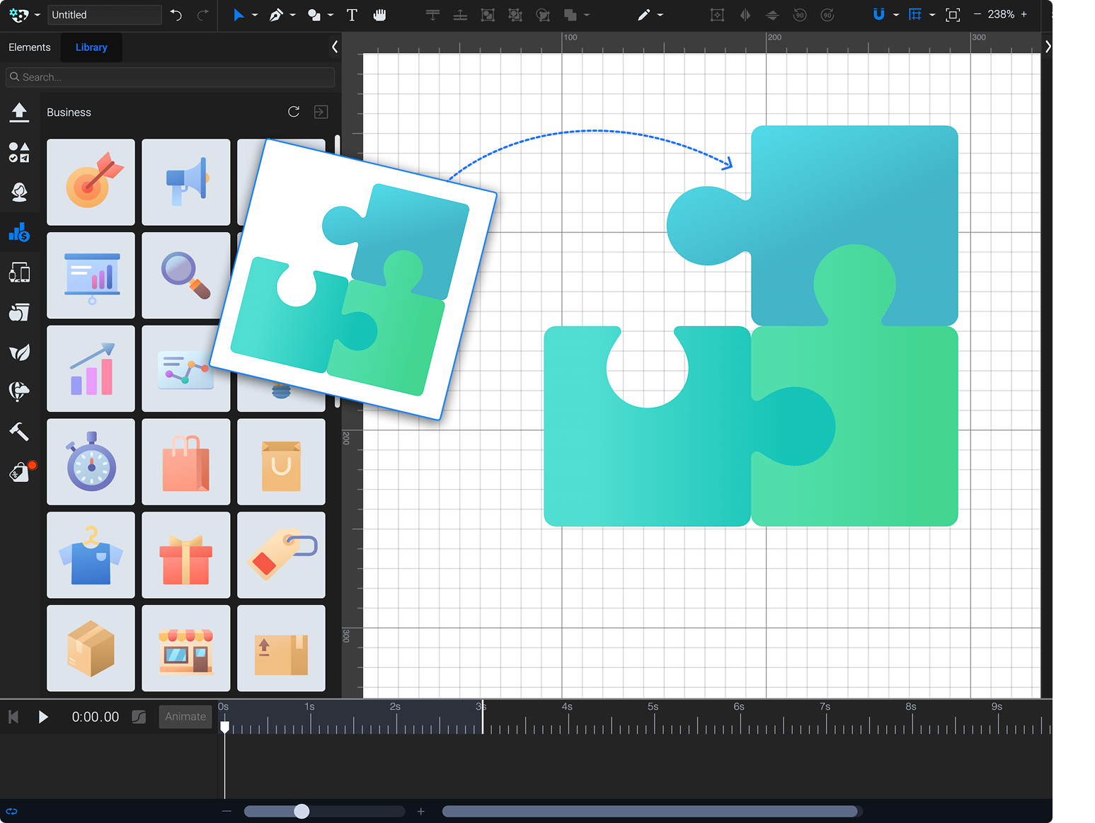 Representation of SVGator's assets library