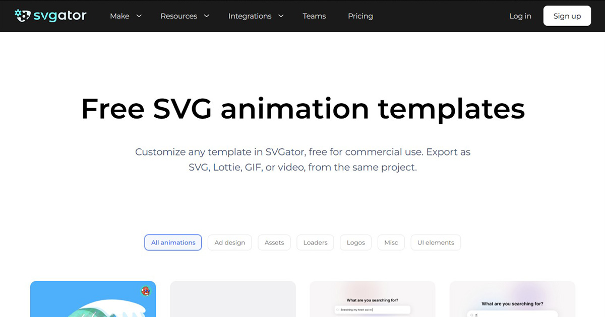 SVG Animation Templates — Free Starter Projects | SVGator