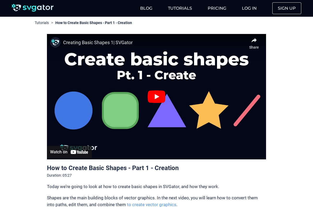 How to Create Basic Shapes - Pt. 1 - Creation