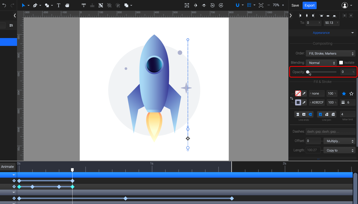 how to make an svg animation rocket ship