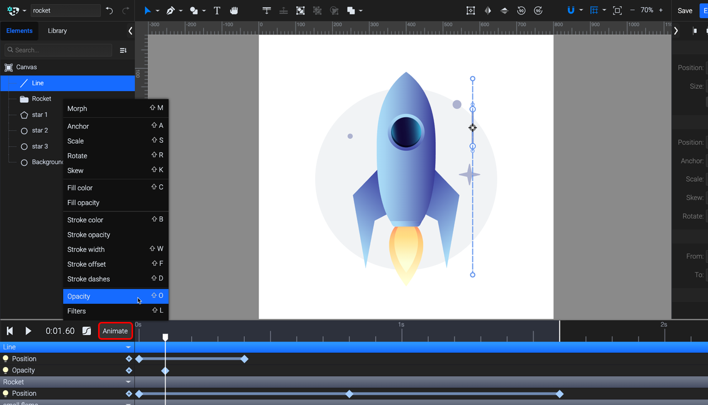 animated rocket tutorial svg