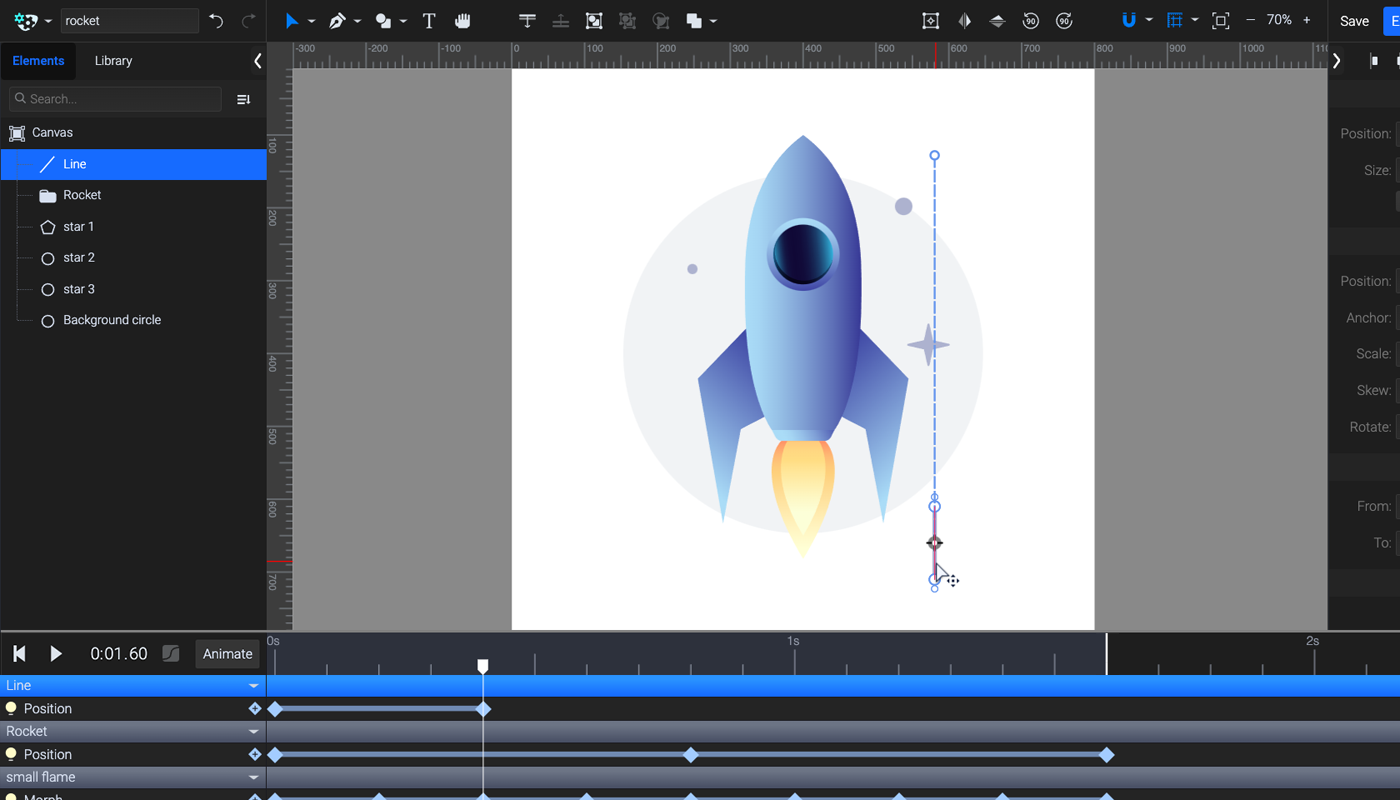 animated rocket tutorial SVGator