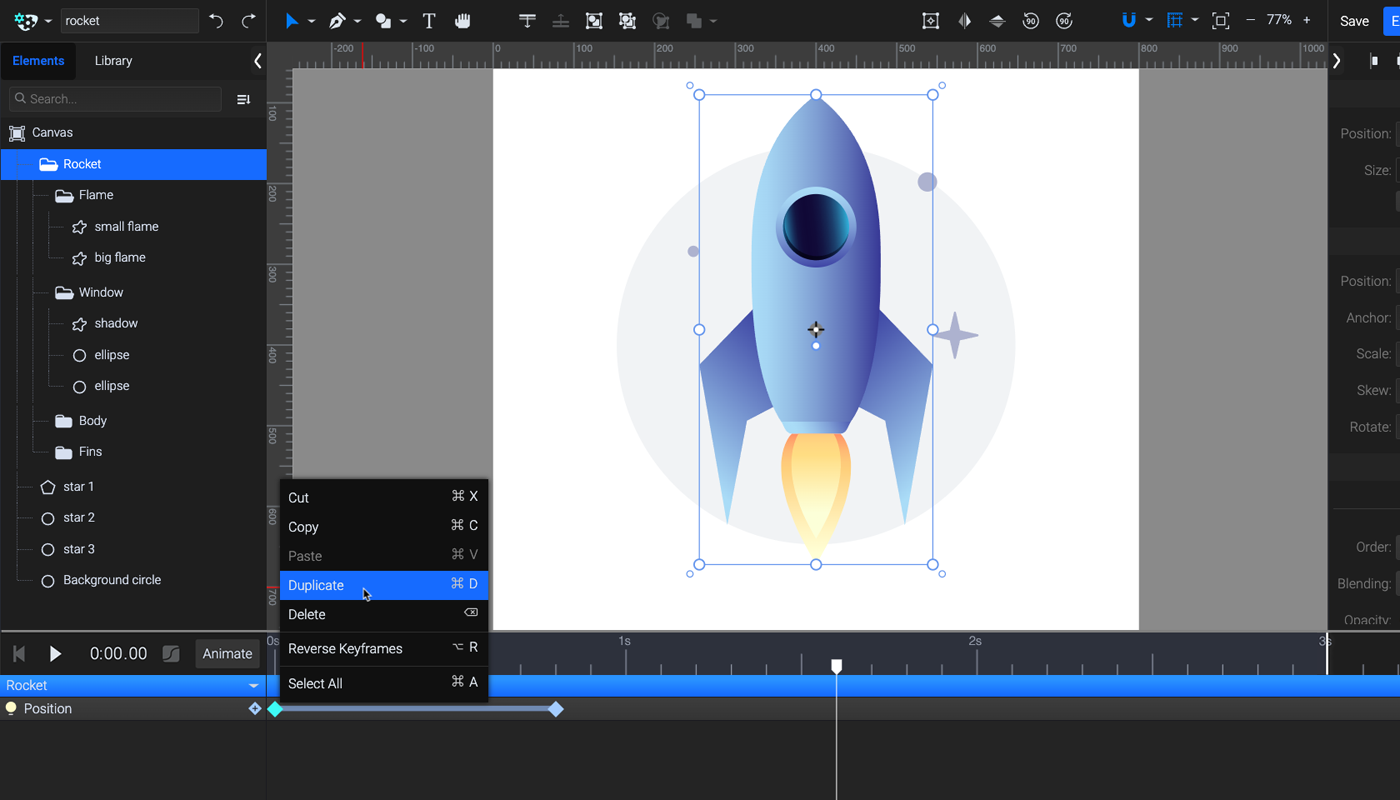 Rocket SVG animation tutorial