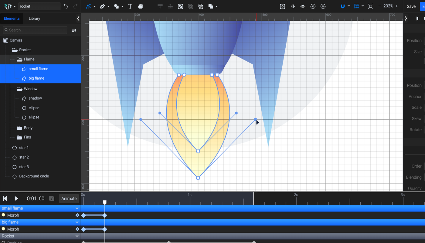 rocket launch svg animation