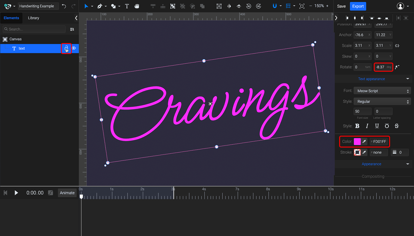 SVG handwriting animation