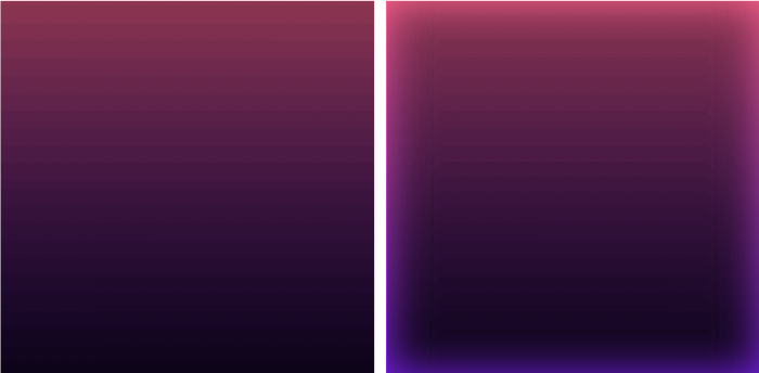 Gradient banding example with blur