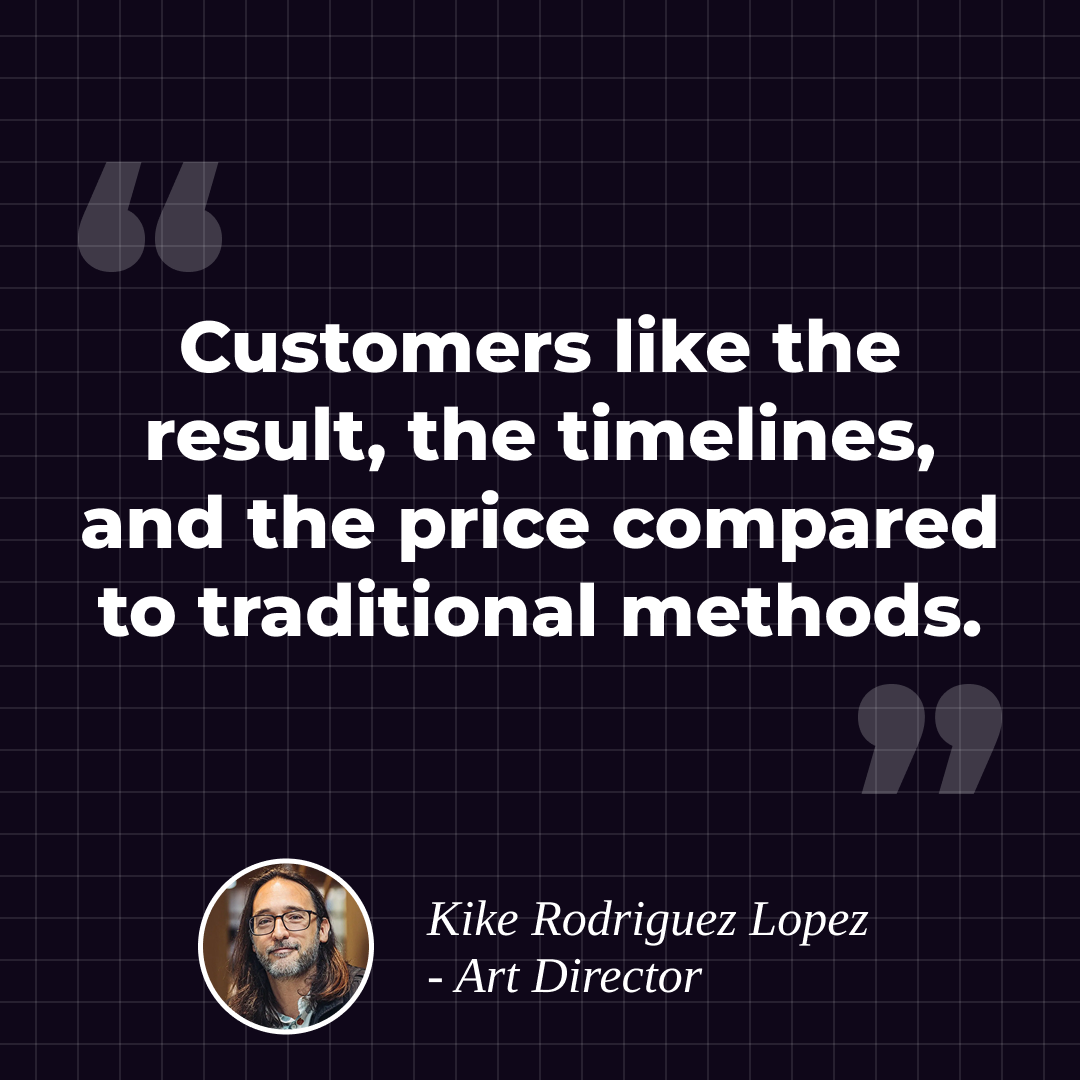 Kike Rodriguez Lopez art director citation about customers and results