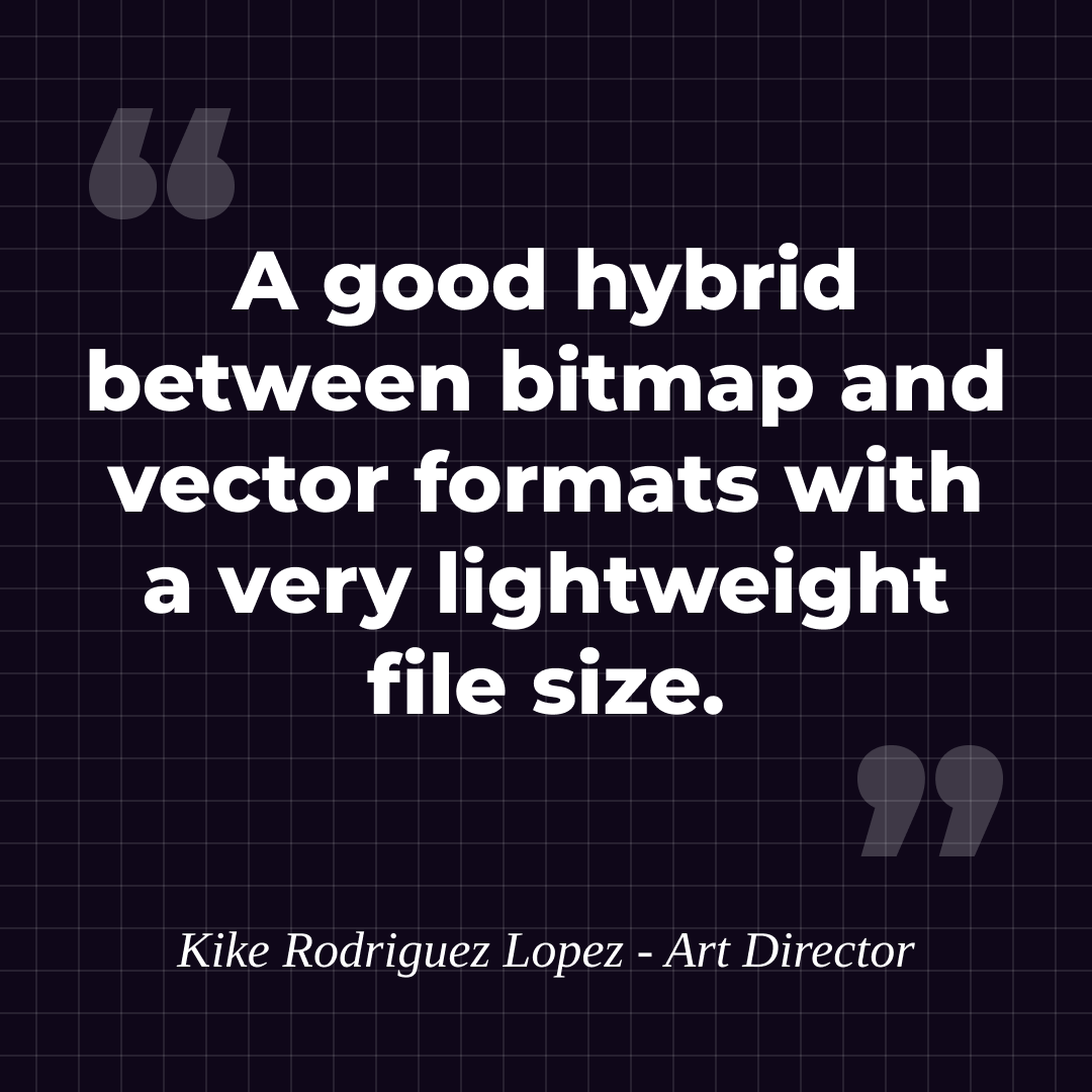 Citation by Kike Rodriguez about bitmap and vector formats