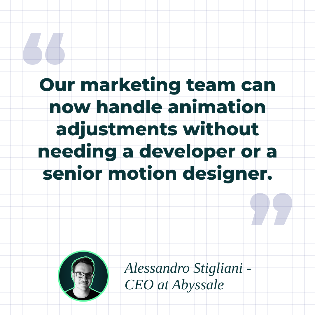 Alessandro Stigliani quote about adjusting animations without developers