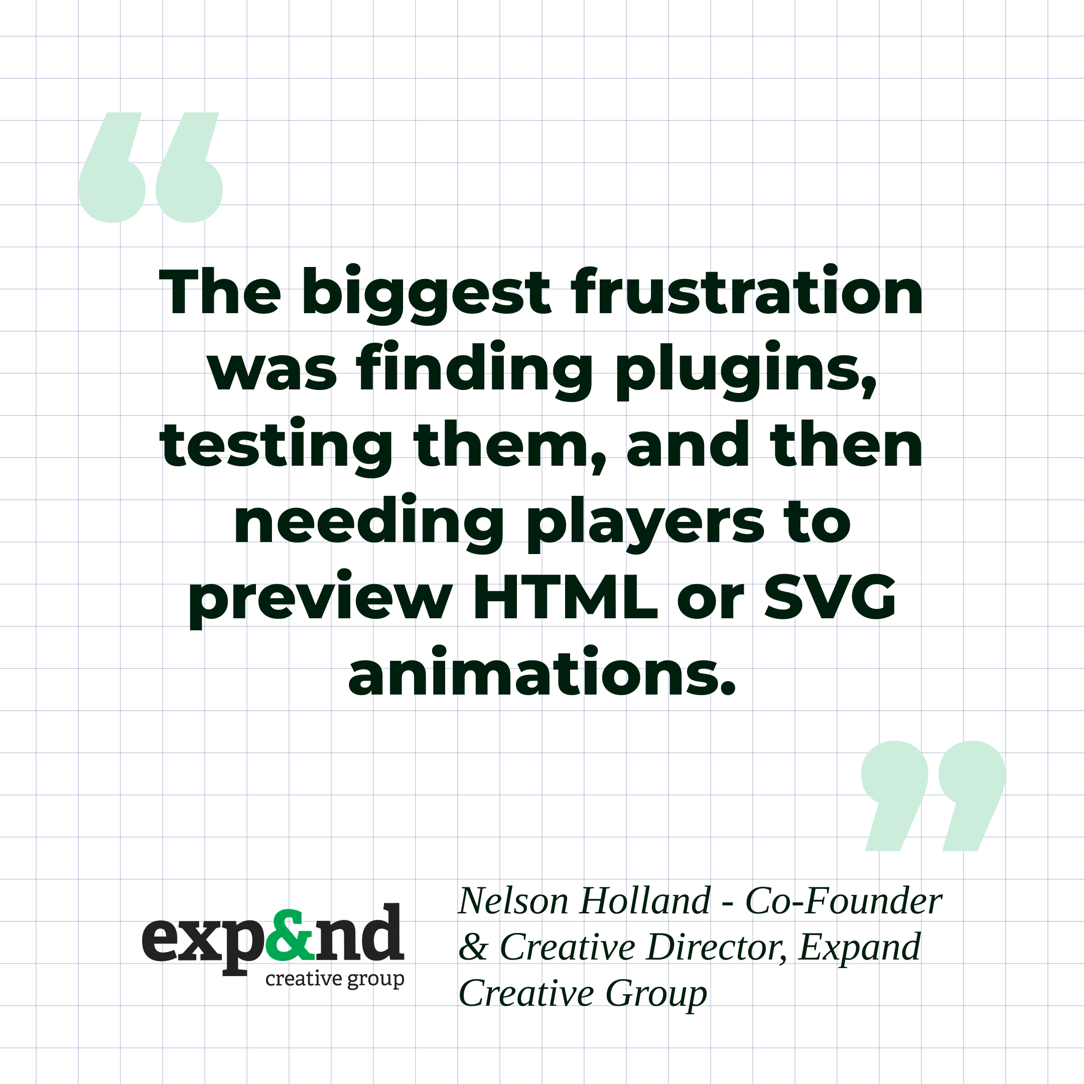 Nelson Holland quote about finding plugins frustration
