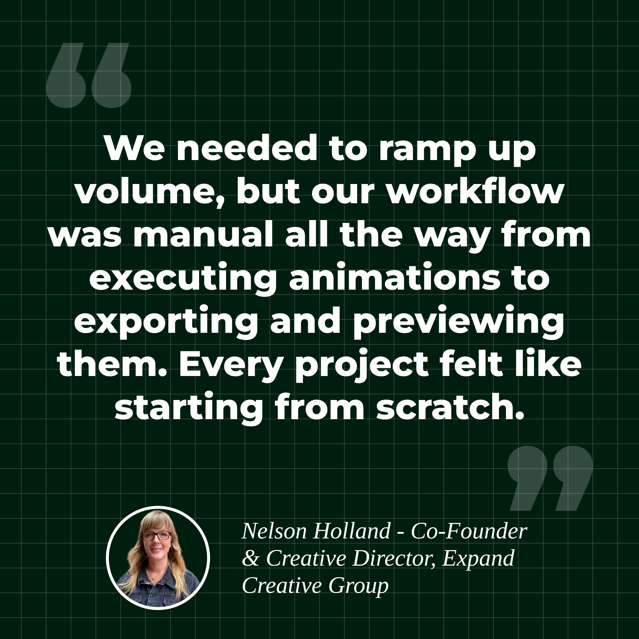 Nelson Holland quote about the implact of using SVGator in workflow