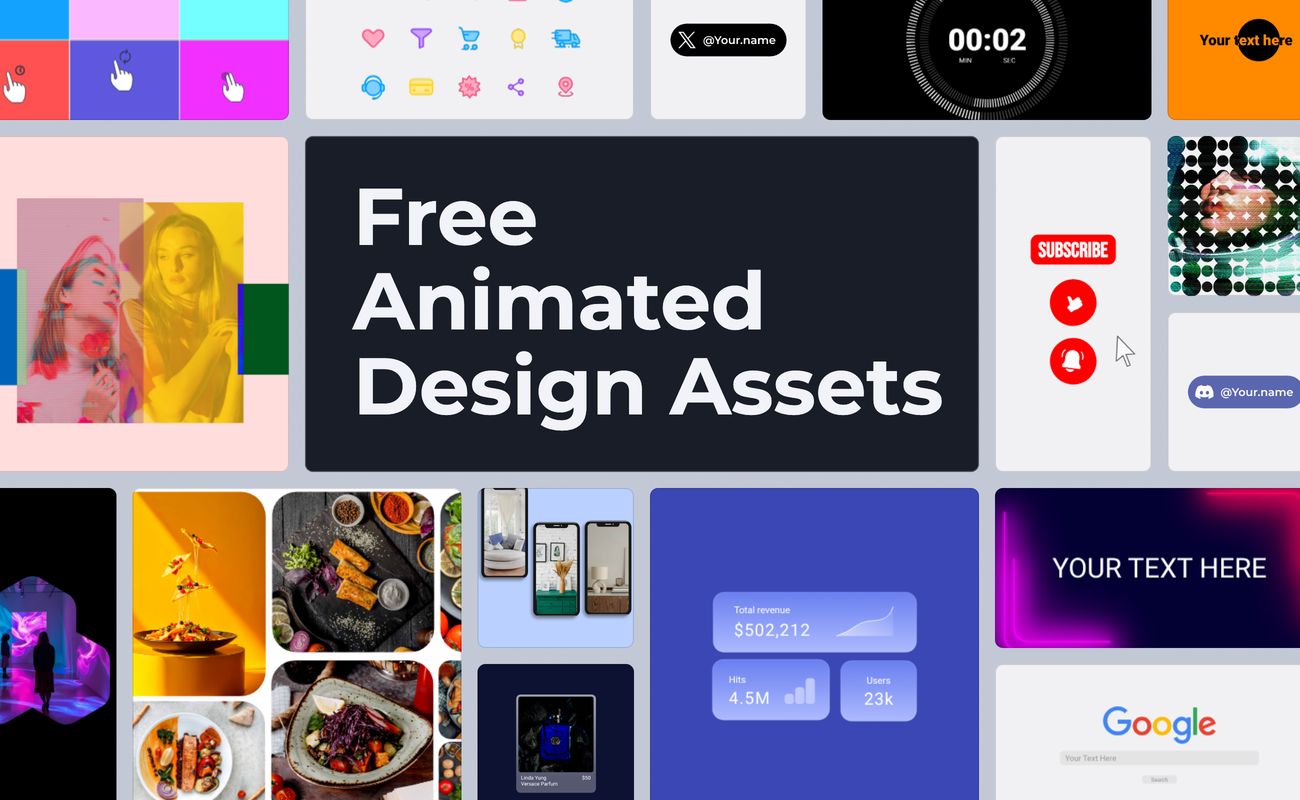 Free animated design assets to customize in SVGator