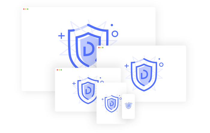 Shield icon shown at several sizes, staying sharp at each one