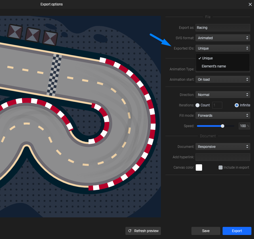 svg exported id