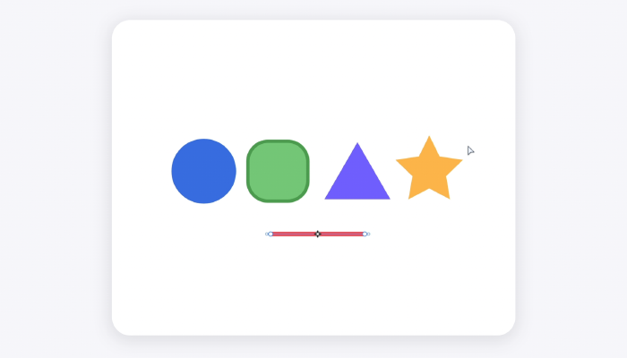 Examples of basic geometric shapes made using SVGator