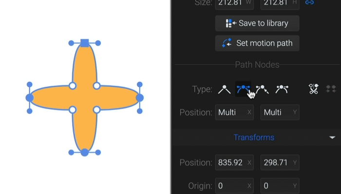 Making a flower-like shape uding node-types in SVGator