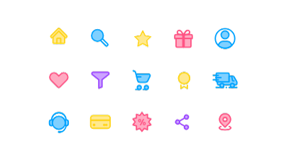 Animated ecommerce icons - duotone