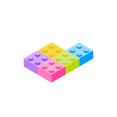Sliding lego bricks loader animation - customizable colors