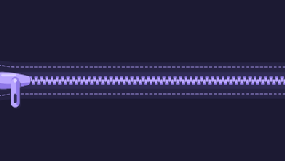 Logo reveal animation - zipper unzip