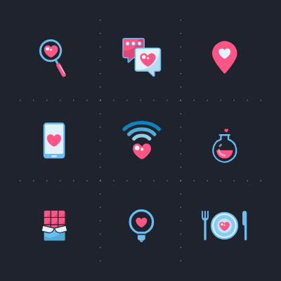 Seasonal animated icons - Valentines day