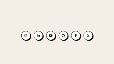 Social media icons - hover tooltips