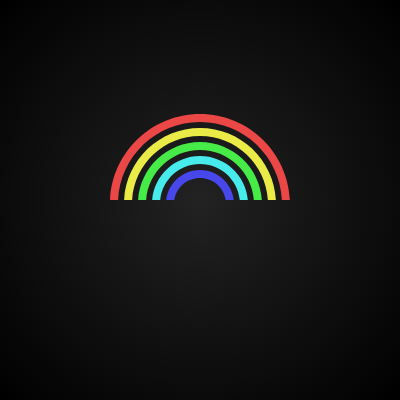 Rainbow arcs loader animation - customizable colors