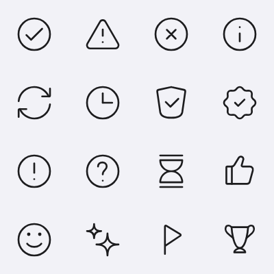 Animated status icons - quiet system