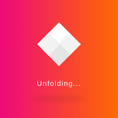 Unfolding cube loader animation - customizable gradient