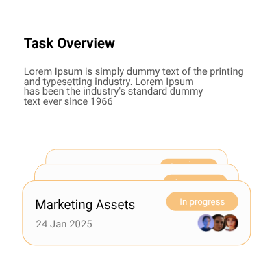 Task status card - animated workspace feature