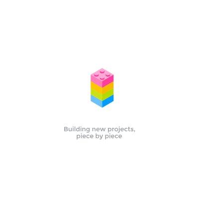 Lego brick stack loader animation - customizable colors