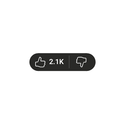 Youtube engagement - like vs dislike animation