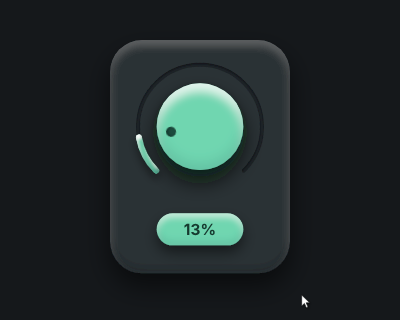 Dark claymorphism - animated knob template