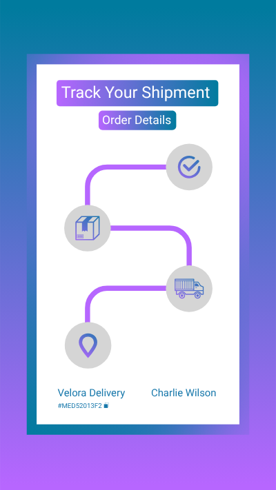 Shipment tracking progress - animated card