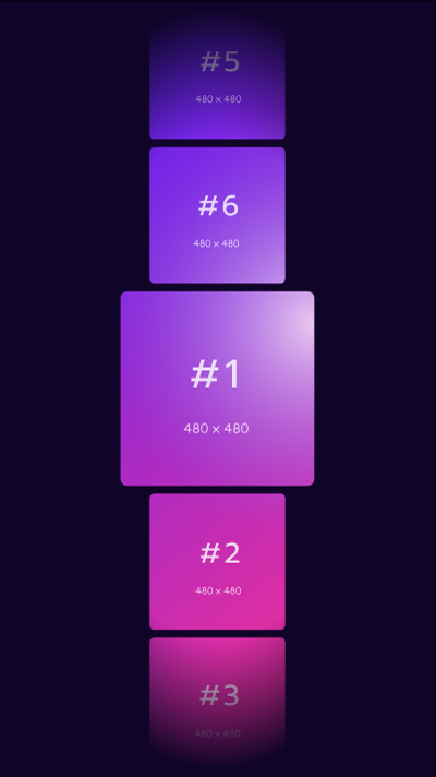 Cards carousel & gradient animation - vertical