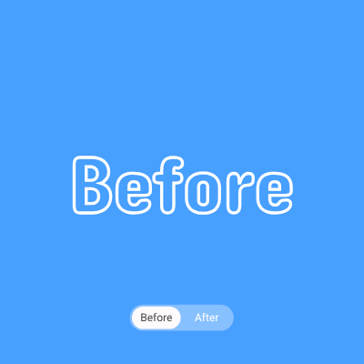 Before and after - animated toggle button