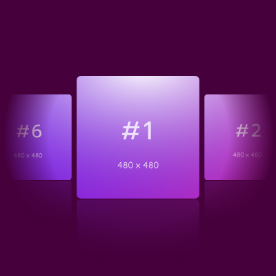 Cards carousel & gradient animation - square