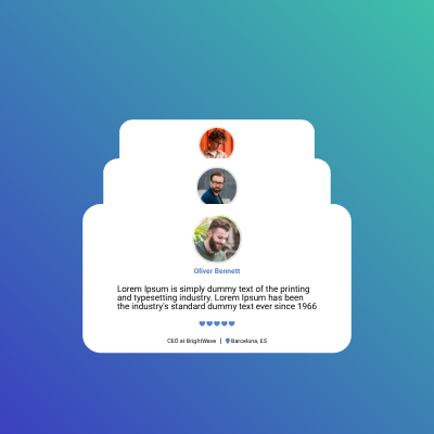 Animated testimonial cards - vertical carousel