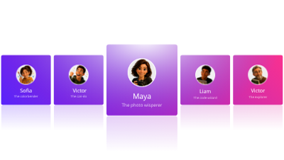 Animated Profile Card Carousel Template
