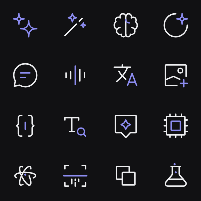 Animated AI icons - dark hairline