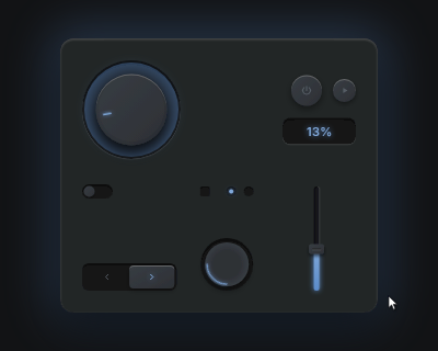 Neumorphism UI - animated control panel template