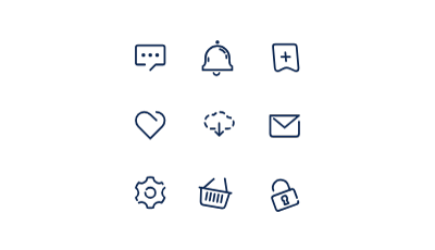 Animated UI icons - outline to color reveal